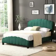 IHOMDEC Double Size Shell-Style Bed Frame Base Mattress Platform BEF04 Green