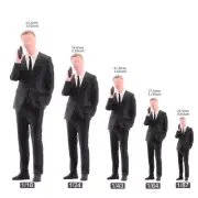 Resin 1/18 1/24 1/43 1/64 1/87 Black Suit Man Answering Phone Figure Diorama Toy