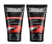 L'OREAL PARIS MEN EXPERT PURE&MATTE VOLCANO RED FOAM ACNE DEEP FACE CLEANSER x 2