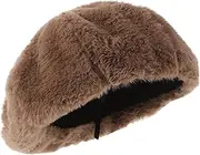 [FRCOLOR] Vintage Beret Hat for Women Warm Casual Beret Cap Soft for Autumn for Parties Street Photography Everyday Wear Khaki