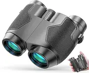 Binoculars 12x25 for Adults and Kids Low Light Vision Binoculars Compact Binocular Large Eyepiece Waterproof Binocular Wide Field of View for Bird Watching,Hiking,Hunting,Concert with Carrying Bag