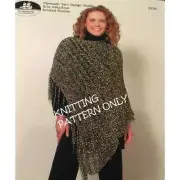 NWT JoAnne Turcotte Plymouth Yarn Design S230 Knitted Poncho Knitting Pattern