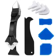 Silicone Caulking Tool Kit, 3 in 1 Caulk Remover & Grout Removal Tool, with 4Pc