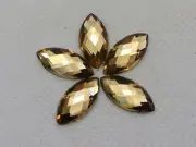 200 Champagne Acrylic Flatback Faceted Horse Eye Rhinestone Gems 7X15mm No Hole