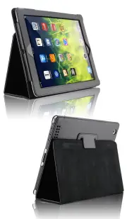 MCC iPad 10.2 9th Gen 2021 Folio PU Leather Apple Smart Case Cover iPad9 [Black]