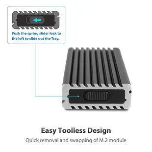 凡達克 SX M.2 NVMe SSD to USB 3.1 Gen 2 Type C 外接盒 NST-205C3-SG