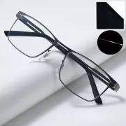 Men Metal Square Business Reading Glasses Simple A+ 1.0 1.5 2.0 2.5 3.0 3.5 4.0