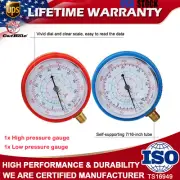 Pair HVAC A/C Pressure Gauges 76mm Low & High Pressure Gauge W/ 1/8" NPT Thread
