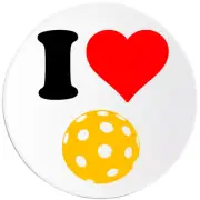I Love Pickleball - Circle Sticker Decal 3 Inch - Sport Game Dink