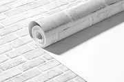 JLHOUSE AU99523-3 Peel and Stick Brick Wallpaper White Removable Self Adhesive Wallpaper Contact Paper Vinyl Film Decorative Shelf Drawer Liner Roll Waterproof 45cm x 300cm/Roll