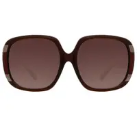 在飛比找PChome24h購物優惠-LOEWE 羅威金屬皮革質感大方框款太陽眼鏡(咖啡/金 SL