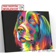 Paint By Numbers Canvas Art Draw Artist Painting Oil Kit Home Decor Colorful Dog