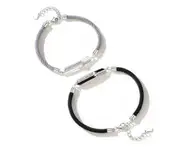 C13 2PCS LOVE Square Brand Couple Bracelet Adjustable Valentine Days Jewelry Commemorative Gift for Wedding Lover Boyfriend Girlfriend