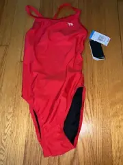 TYR Sport Women's Solid Diamondback Swim Suit,Red,30