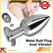 Anal Vibrator Butt Plug Vibrating Remote Control Metal Prostate Massager Sex Toy