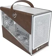 MONTECH Heritage PRO mATX, Compact Leather Gaming Chassis with Signature Handle Design, Supports RTX 50 Series GPUs, ATX PSU, and 360mm AIO, 4 Pre-Installed Fans, Headphone Hanger - White (PRO)
