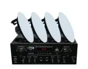 2 Channel Amplifier + 4x 6" Indoor Ceiling Speakers Cafe Restaurant 172C+2xLGC63