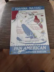 Havana- Nassau Pan American Metal Sign SEALED IN PLASTIC