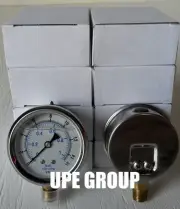 10 PACK Liquid Filled pressure gauge Hydraulic 2.5" Dial 15 psi LOWER mnt 1/4"