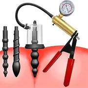 3 Piece Anal Plug with Vacuum Pussy Pump Anal Pump Silicone Butt Plug Set SM Anal Sucker Prostate Massager Clitoris Anus Dilator Sex Toys for Women Men