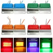 Pair 12V 12-LED Side Marker Indicator Light Lamp Commercial Trailer Truck Pickup 23 GREEN