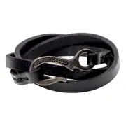 3 Pcs Vintage Retro Leather Multilayers Adjustable Fashion Women Men Bracelet BLACK COLOUR