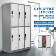 6 Doors Locker Cabinet Steel Storage Cupboard for Office School Gym