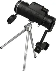 TEHAUX Night Vision Telescope with Phone Clip Portable Optical Telescope with Tripod and Compass for Bird Watching Sports Events and Stargazing