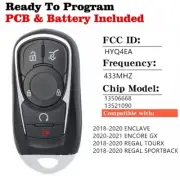 Replacement 5 Button Smart Proximity Key for Buick HYQ4EA Pn 13521090 13506668