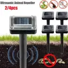 2/4x Snake Repeller Solar Powered Ultrasonic Mole Mice Pest Rodent Rat Repellent