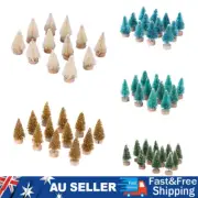 12Pcs Mini Sisal Bottle Brush Christmas Trees Santa Snow Frost Village Ornaments