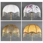 E27 Tassel Lamp Shade Beaded E27 Lamp Cover European Lace Light Shades