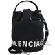 【全新現貨 優惠中】BALENCIAGA 巴黎世家 619458 簡約電繡LOGO帆布迷你兩用水桶包.黑現金價$23,800