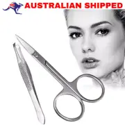 Professional Stainless Steel Eyebrow Hair Removal Tweezer Flat Tip Tool New