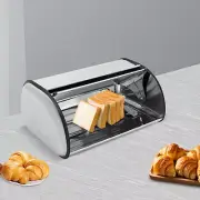 Stainless Steel Bread Box, Silver Bread Bin, Kitchen Counter Bread Container New