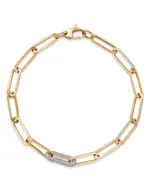 Bloomingdale's Fine Collection Diamond Paperclip Bracelet in 14K White & Yellow Gold, 0.60 tcw