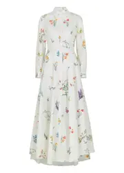 Evi Grintela Juliette White Floral-print Cotton Maxi Dress - XS XS