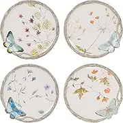 Fitz & Floyd Butterfly Fields Salad Plate, Set of 4, 8.5 Inch, Blue