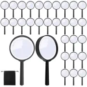 24 Pack Handheld Magnifier Plastic Magnifying Glass for Reading Jewelry Home ...
