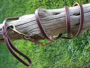 LEATHER DOG LEASH, 1/2" X6'-6", SOLID BRASS SNAP , HAND MADE USA BY DON WILLETT