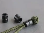 Hot Carbon Fiber Parachute Cord DIY Pendant Lanyard Bead Keychain Necklace EDC