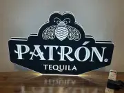 PATRON TEQUILA DOUBLE SIDED LED BAR SIGN MAN CAVE GARAGE DECOR LIGHTED SIGN