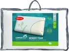 Comfortech Memory Foam Pillow with Bamboo Cover, Medium, White