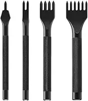 Ldirect Leather Craft Tool - 1/2/4/6 Prong DIY Leather Hole Punch Set - Stainless Steel