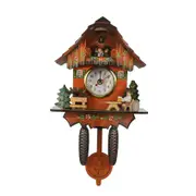 Antique Wooden Wall Clock Bird Time Bell Swing Alarm Watch Home Art Decor 006 picture color