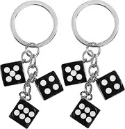 [LIFKOME] Unique Dice Keychain Keychain Dice Kawaii Charm Metal Acrylic Boys Bag Pendant