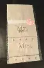NEW! Mud-Pie Embroidered Mr & Mrs Linen Hand Towel Set