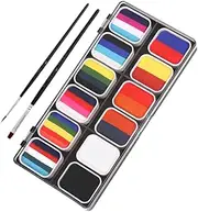 Face Painting Kit for Boys and Girls 12 Face Paint Palette Safe Body Art Set for Children Multi-use Makeup Kit for Parties