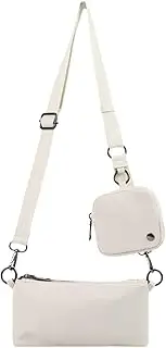 [Generic] Small Sling Bag, Double Pocket Canvas Work Tote, Stylish Satchel, Lightweight Travel Companion with Adjustable Shoulder Strap, Ideal for Hiking, Daily Use, and Commutes