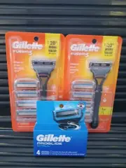 GILLETTE FUSION 5, PROGLIDE CHILL, 14 Refills, Precision Trimmers, & 2 Handles